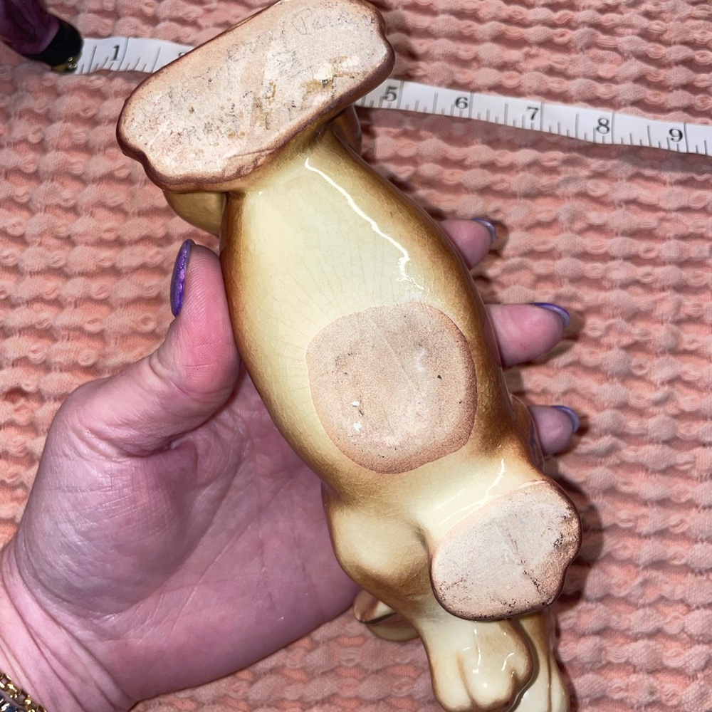 Ceramic Brown Dachshund wiener dog 1940s 1950s planter Figurine - Picture 4 of 4